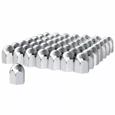 1.5 X 2.25 Inch Chrome Plastic Standard Push-On Nut Cover - 60 Pack