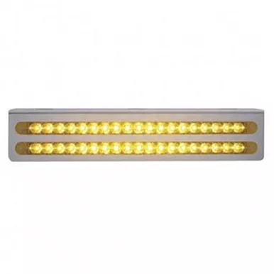 12.75 Inch Stainless Light Bracket With Two 19 LED 12 Inch Light Bars Amber LED Amber Lens