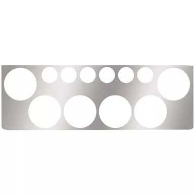 12 Inch 304 SS Rear Center Panel W/ 4 - 4 Inch, 6 - 2 Inch, 2 - 4 Inch Light Holes, Back Plate