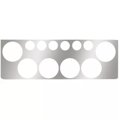 12 Inch SS Rear Center Panel W/ 4 - 4 Inch, 6 - 2 Inch Red/Clear LEDs, 2 - 4 Inch Backup Lights, Back Plate