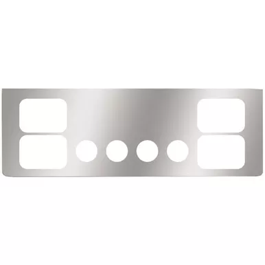12 Inch Stainless Steel Rear Center Panel W/ 4 Rectangular, 4 - 4 Inch Round Light Holes