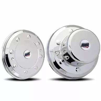 16.5, 17.5 & 19.5 Inch Front/Rear Set Low Profile Cover Up Hub Cover Kit For Hino, Isuzu 6 Lug Ball Seat Wheels