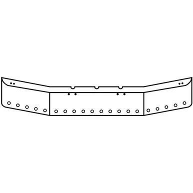 16 Inch Chrome Texas Square Bumper W/ 20 - 2 Inch Round Light Holes For Freightliner FLD120 SBA