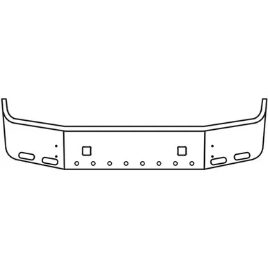 16 Inch Chrome Wrap Around Bumper W/ Tow, 4 Oval, 8 - 2 Inch Light Holes For Volvo WIA