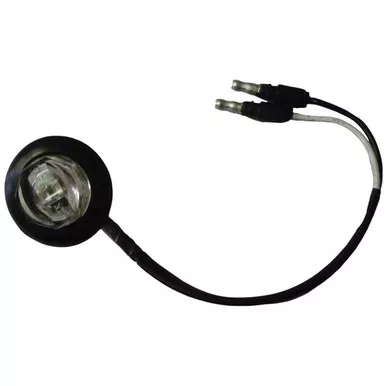 3/4 Inch Red LED Clear Lens Round Bulkhead Light W/ Grommet