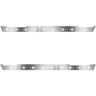 58 Inch Stainless Steel Side Fairing Panels W/ 18 Light Holes For Volvo VNL Gen II 730/780 2012 - 2018
