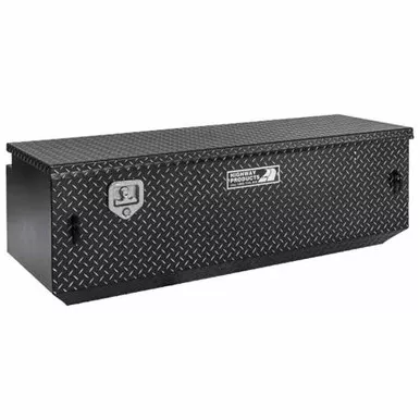 5th Black Aluminum Low-Profile Flush-Mount Wheel Box W/ Diamond Plate Base, Lid- 61 X 19.5 X 20 Inch