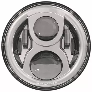7 Inch Round 8700 Evolution 2 Dual Burn LED Headlight W/ Chrome Inner Bezel