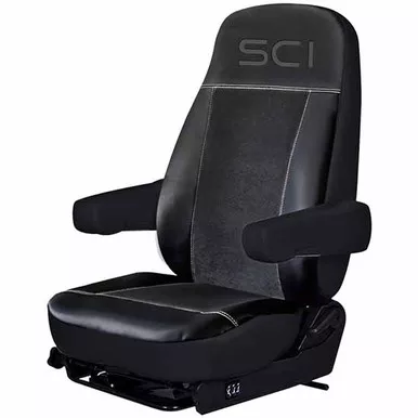 Black Synthetic Leather & Microfiber Seat Cover