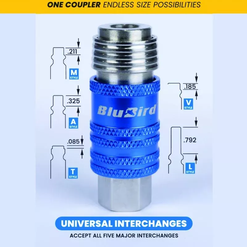BluBird 5-in-1 Coupler w/ 1/4" Female Thread CP5-1