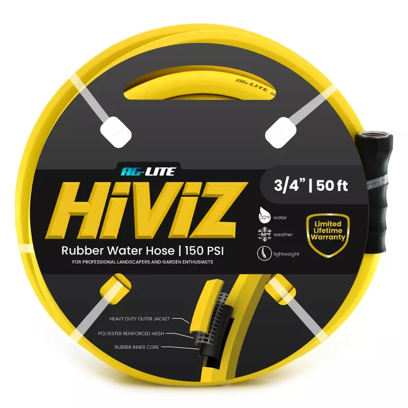 BluBird Ag-Lite HiViZ Rubber Water Hose 3/4" X 100'-Yellow ALHV34100