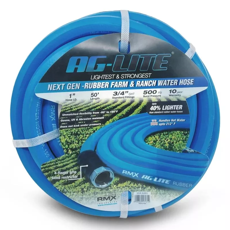 BluBird Ag-Lite Rubber Water Hose Assembly 1" x 50' ALONE50