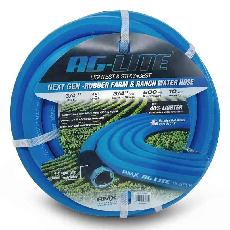 BluBird AG-Lite Rubber Water Hose Assembly 3/4" x 15' AL3415