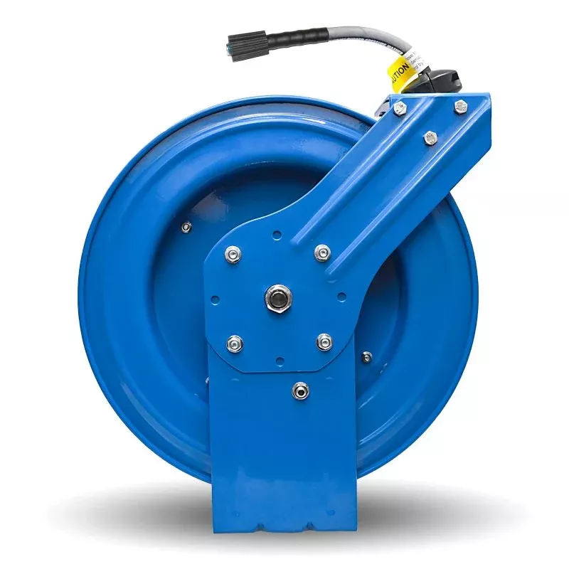 BluBird Blu Shield Polyester Pressure Washer Hose Reel Heavy Duty Single Arm Assembly 1/4" x 50' PWRHD1450-NM
