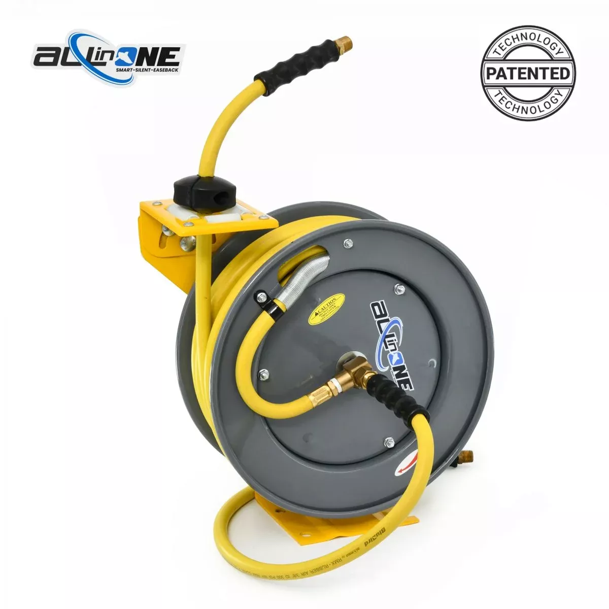 BluBird OilShield Rubber All-In-One 3/8" x 50' Air Hose Reel Heavy Duty Single Arm Assembly OSRHD3850-AIO