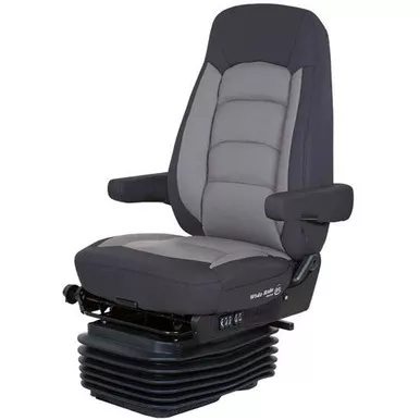 Bostrom Black/Gray Ultra-Leather Wide Ride +Serta LoPro Suspension Hi Back Seat W/ Heat & Armrests