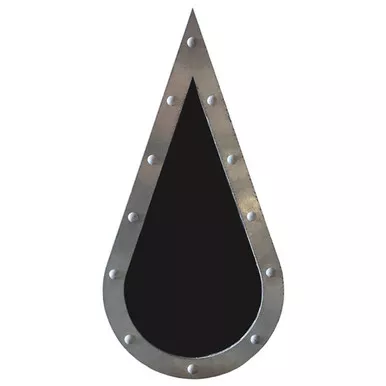 CSM Tear Drop-Shape Tinted Lexan Retro Sleeper Window W/ Aluminum Backer Rings