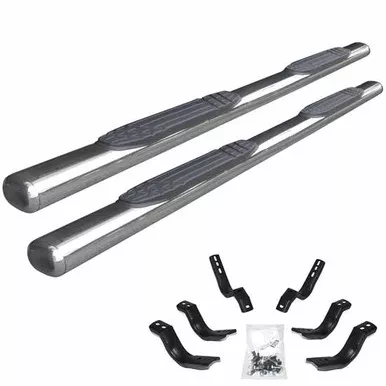 Go Rhino 1000 Series 4 Inch SS Side Step Kit W/ Brackets For Ford F250 & F350 Super Duty Super Cab 1999-2016