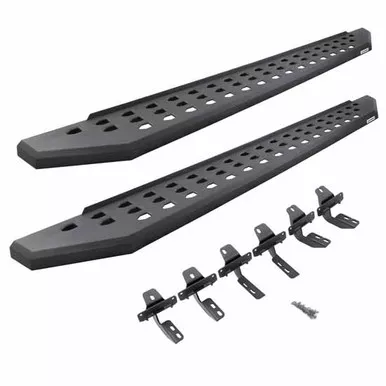 Go Rhino Textured Black Steel RB20 Running Boards W/ Drop Steps For Toyota 4Runner SR5 Sport Utility W/ 4 Doors